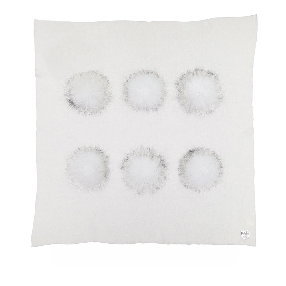 Maniere ivory Pom Pom blanket